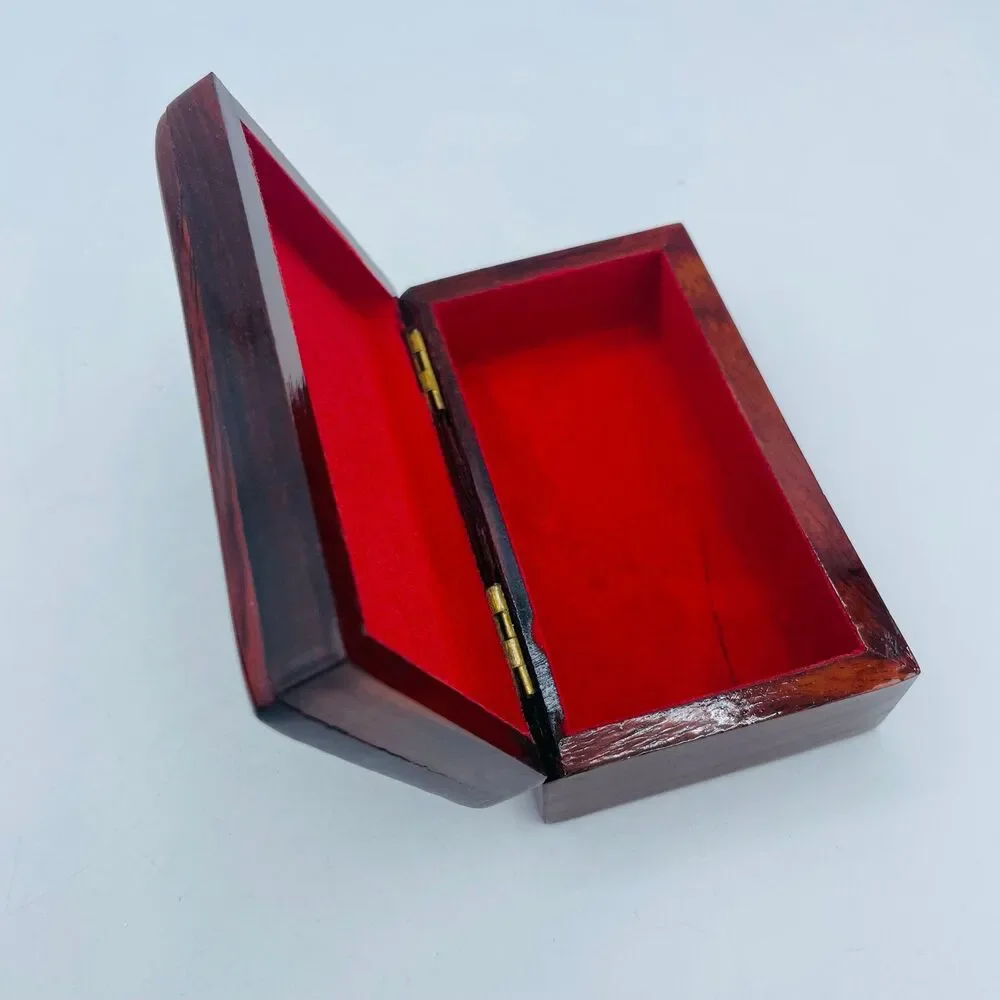 Small Hand Crafted Wooden Imperial Dragon Lacquered Lined Jewelry Trinket Box
